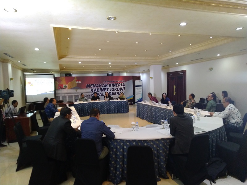 Suasana focus group discussion berjudul 'Menakar Kinerja Kabinet Jokowi dan Kepala Daerah' di Metro TV, Jakarta Barat, Selasa, 28 Mei 2019. Medcom.id/Dheri Agriesta.