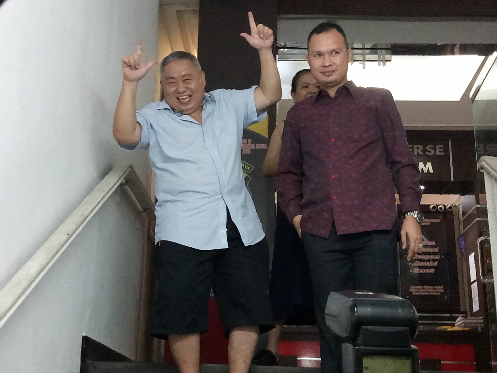 Tersangka kasus dugaan makar Lieus Sungkharisma - Medcom.id/Siti Yona Hukmana. 