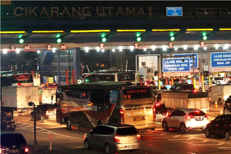 Ilsutrasi. Gerbang Tol Cikarang Utama, di Cikarang, Kabupaten Bekasi, Jawa Barat.