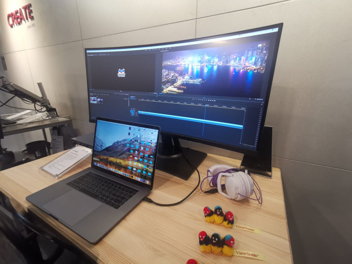 Monitor Lengkung 38 Inci ViewSonic Khusus Profesional