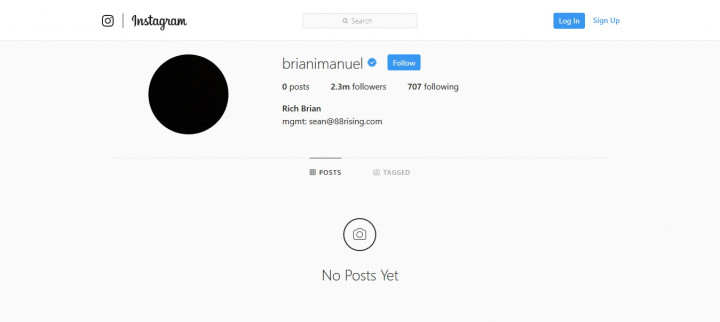 Rich Brian Hapus Semua Unggahan Instagram