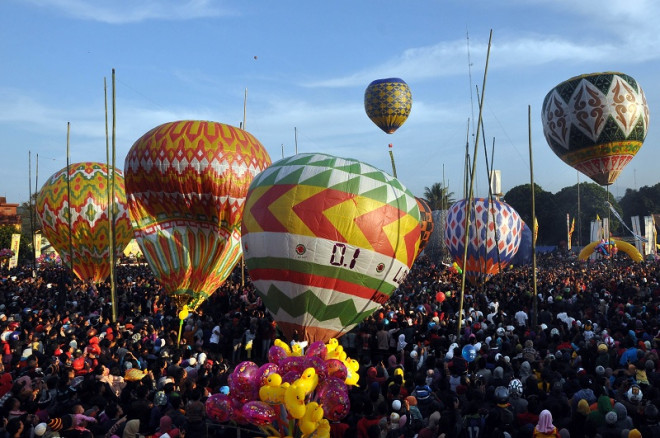 Festival balon di Wonosobo, Jawa Tengah. (ANIS EFIZUDIN)