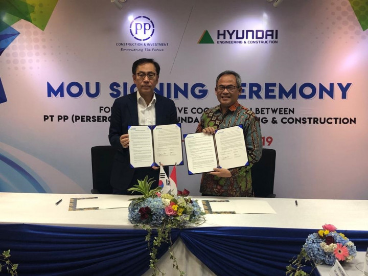 PT PP Gandeng Hyundai E&C Garap Proyek Infrastruktur