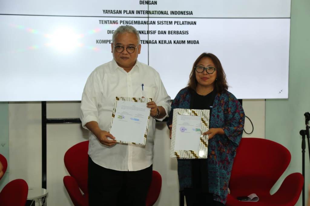Kemenaker menjalin kerja sama dengan Yayasan Plan International Indonesia untuk mengembangkan platform pelatihan berbasis digital (Foto:Dok.Kemenaker)