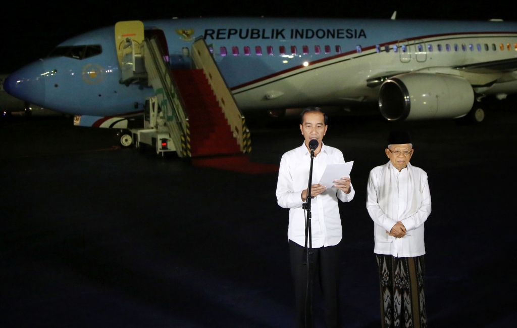 Capres-cawapres nomor urut 01, Joko Widodo-Ma’ruf Amin. Foto: MI/Ramdani.