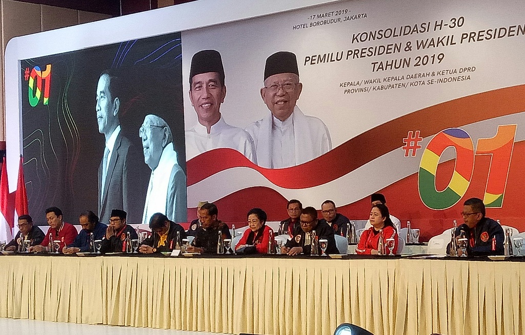 Presiden terpilih Joko Widodo bersama seluruh anggota koalisi. Medcom.id/Arga