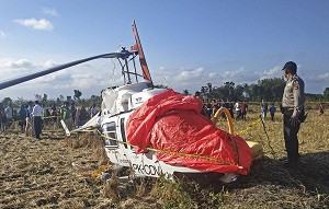 Tangki Bahan Bakar Helikopter Jatuh di Lombok Tengah Kosong