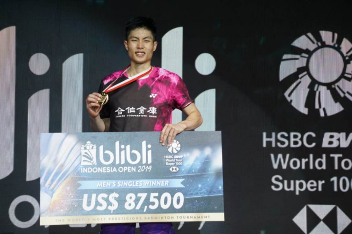 Chou Tien Chen Kerja Keras Taklukkan Anders Antonsen di Final Indonesia Open 2019