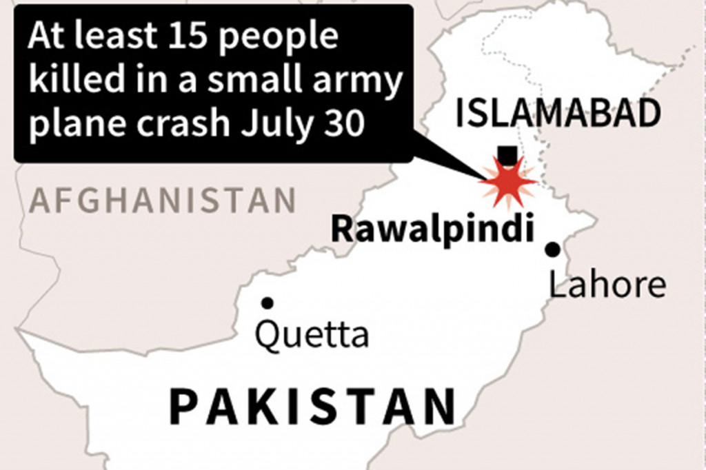 Pesawat Militer Pakistan Jatuh, 15 Orang Tewas