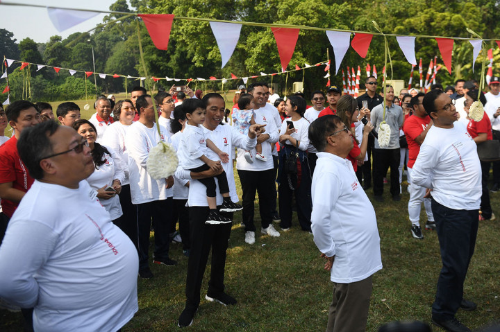 Keseruan Gathering Keluarga Kabinet Kerja di Istana Bogor
