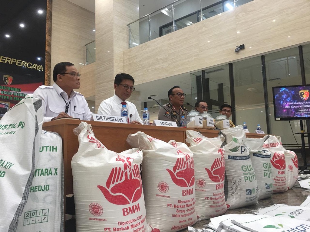 Rilis pemalsuan gula PT Perkebunan Nusantara X - Medcom.id/Ilham Pratama Putra. 