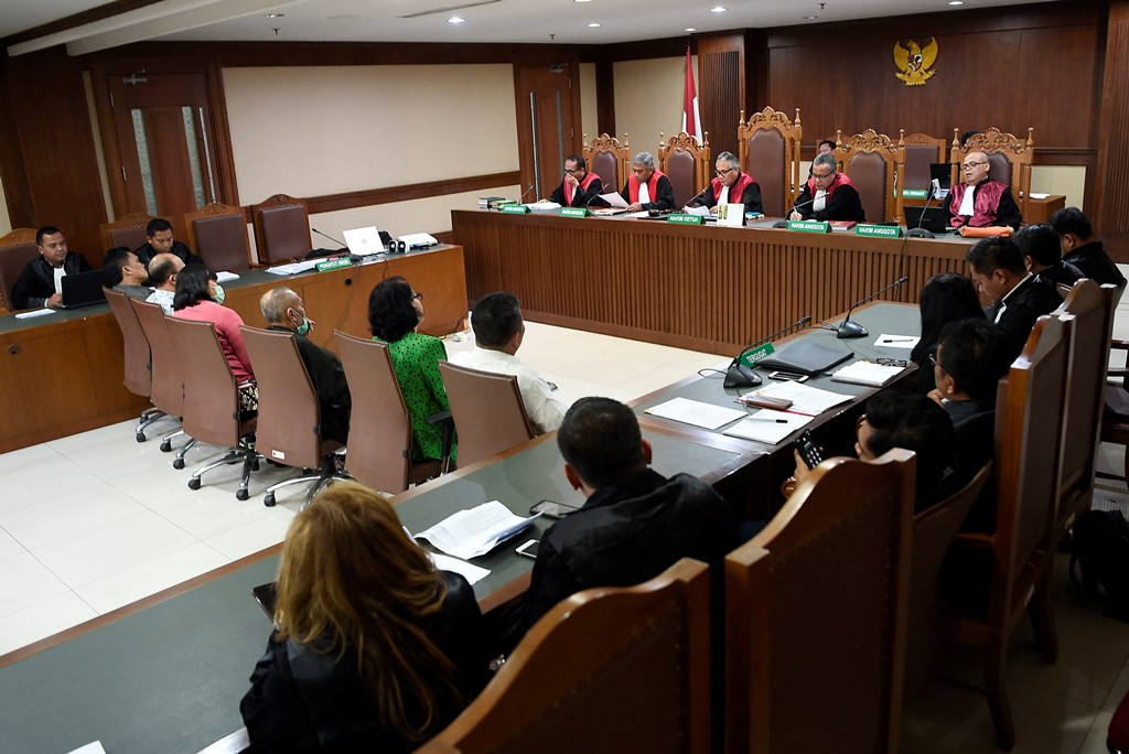 Sidang vonis anggota DPRD Sumatera Utara penerima suap. (Foto: ANTARA/Aditya Pradana Putra)