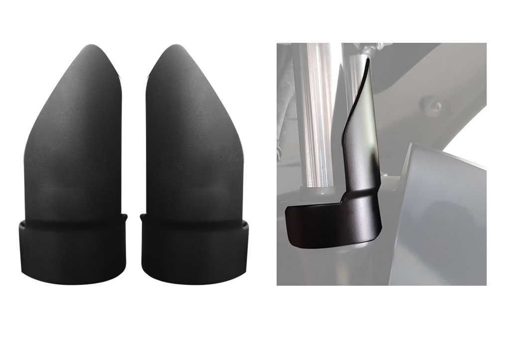 Sejumlah pabrikan sudah ada yang langsung melengkapi sepeda motornya dengan Cover Front Fork, atau membeli secara terpisah. Yamaha