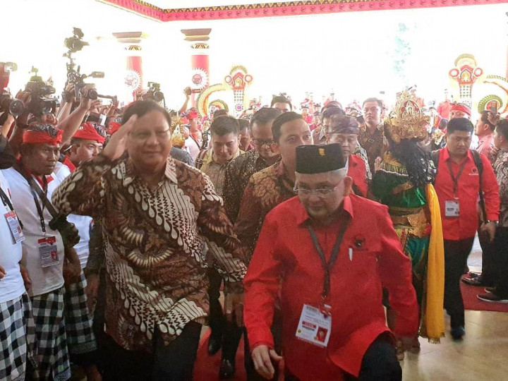 Prabowo Disambut Teriakan di Kongres PDI Perjuangan