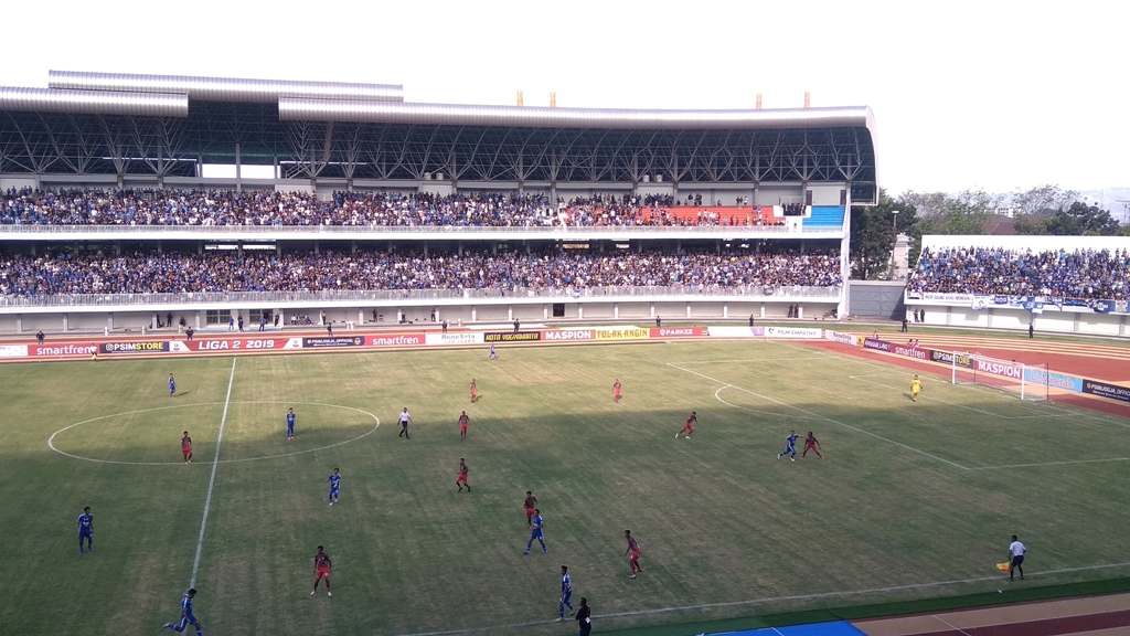 Momen pertandingan PSIM Yogyakarta vs Martapura FC di Stadion Mandala Krida pada lanjutan Liga 2 2019 (Foto: medcom.id/Ahmad Mustaqim)