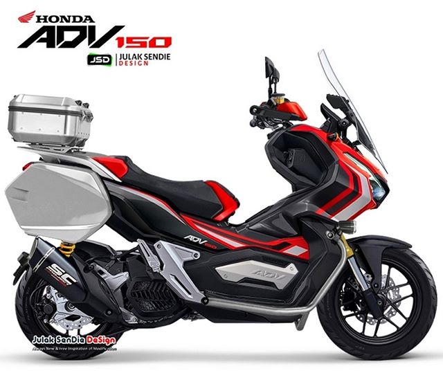 Gaya Touring Offroad Honda ADV150 dari Rekayasa Digital