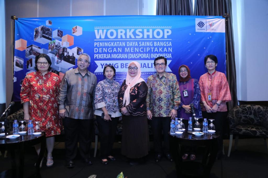 Kemenaker dalam workshop Meningkatan Daya Saing Bangsa dengan Menciptakan Pekerja Migran (Diaspora) Indonesia. (Foto: Dok. Kemenaker)