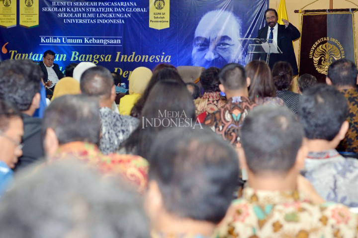 Surya Paloh Ingatkan Tantangan Bangsa Saat Kuliah Umum di UI