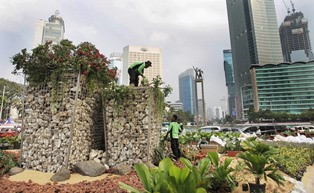 Instalasi Gabion dari Batu Gamping