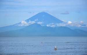 Lereng Gunung Agung Kebakaran