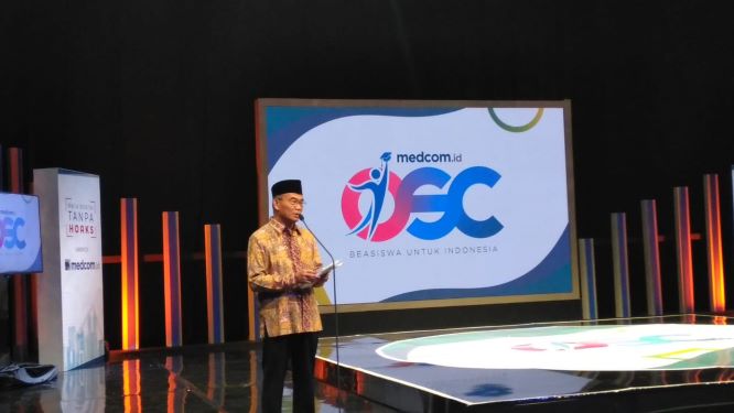Mendikbud, Muhadjir Effendy saat memberi sambutan di Peluncuran OSC Medcom.id 2019. Medcom.id/Muhammad Syahrul Ramadhan.