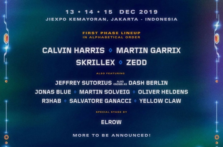 Calvin Harris, Skrillex hingga Martin Garrix akan Tampil di DWP 2019