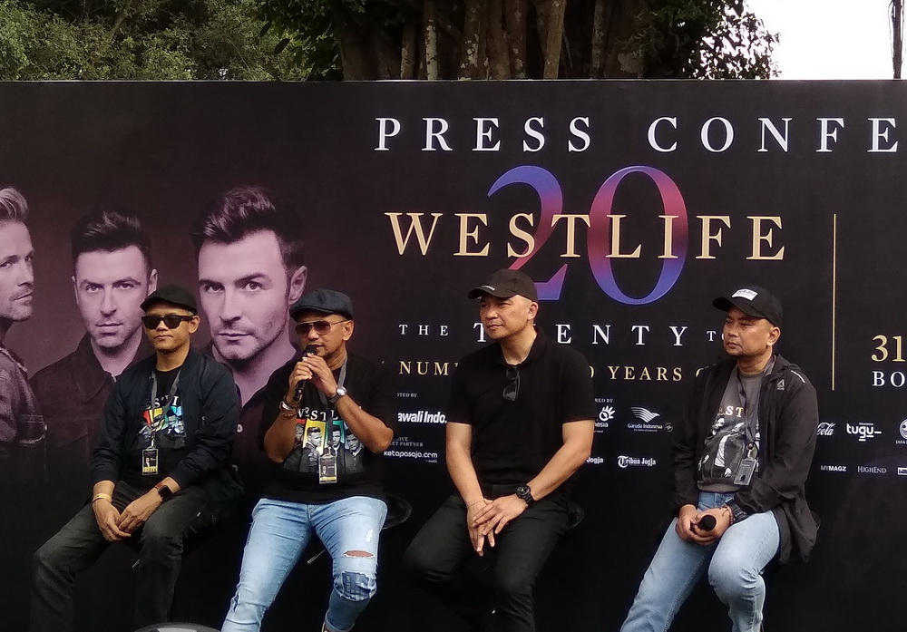 Jumpa pers Konser Westlife di pelataran Candi Borobudur, Magelang, Jawa Tengah, Sabtu, 31 Agustus 2019. (Foto: Medcom.id/Cecylia Rura)