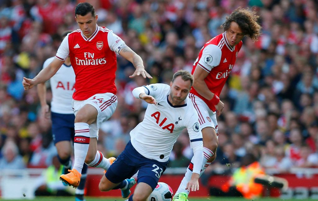 Situasi pertandingan derby London Utara antara Arsenal kontra Tottenham Hotspur (Foto: AFP/Ian Kington)