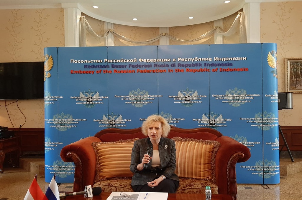 Dubes Rusia untuk Indonesia Lyudmila Vorobieva di kediamannya di Jakarta, Rabu 4 September 2019. (Foto: Medcom.id/Marcheilla Ariesta)