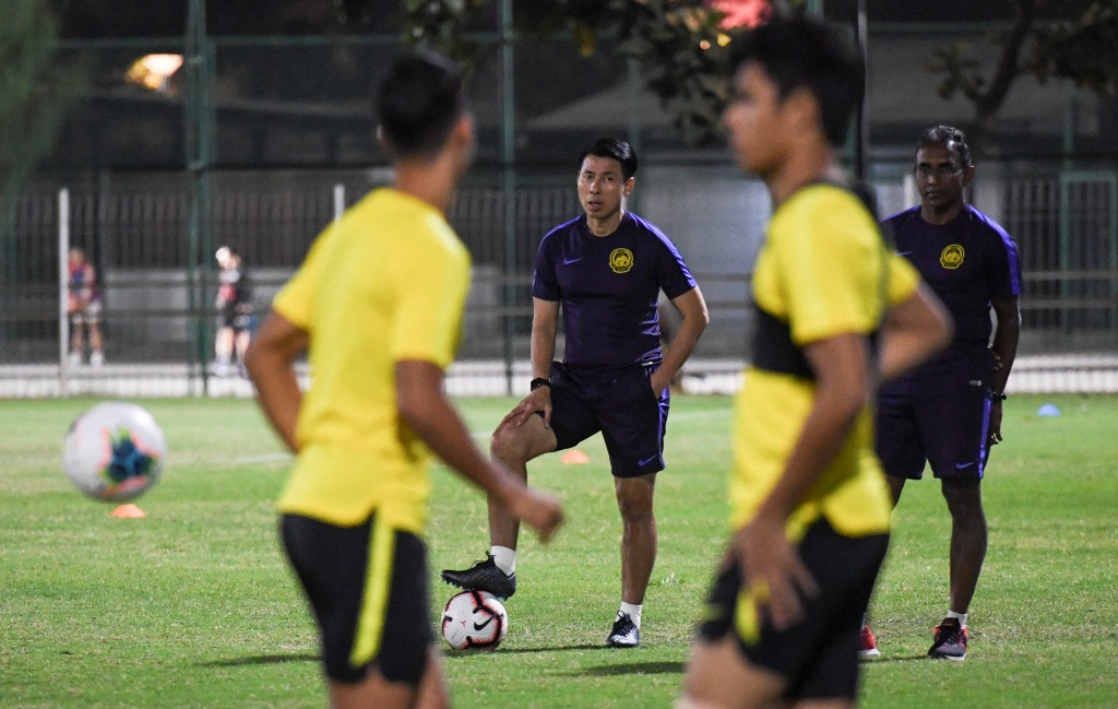 Pelatih Malaysia Tan Cheng Hoe (Foto: Antara/Hafidz Mubarak A)