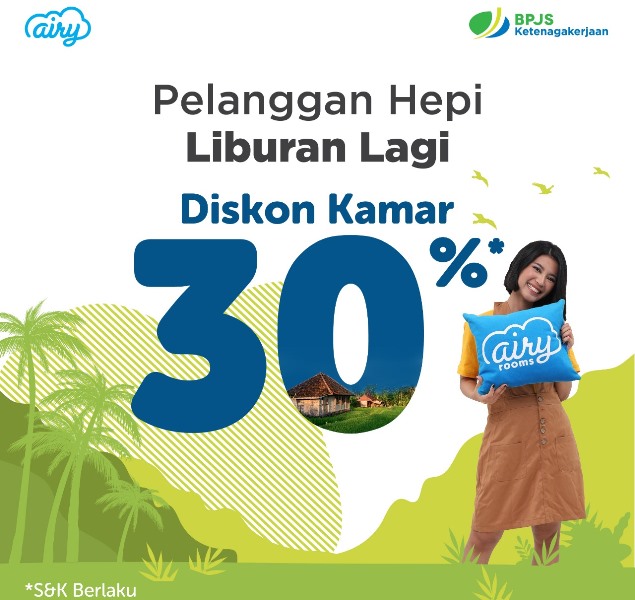 Hari Pelanggan Nasional, Diskon Spesial dari BPJSTK dan Airy Rooms