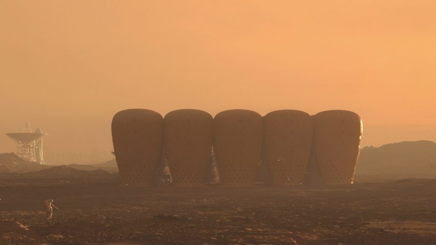 Contoh desain hunian di Mars dengan bahan material bambu. (Foto: Dezeen)