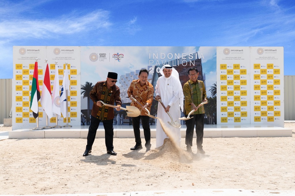 Peletakan batu pertama Paviliun Indonesia pada Senin 9 September 2019 menandai pertisipasi RI dalam Expo 2020 Dubai. (Foto: Kemendag)