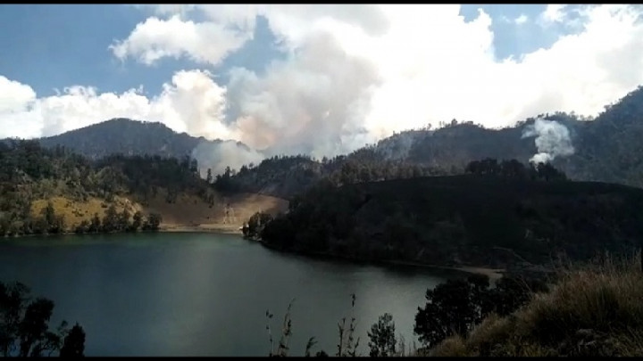 Kebakaran Gunung Semeru Meluas