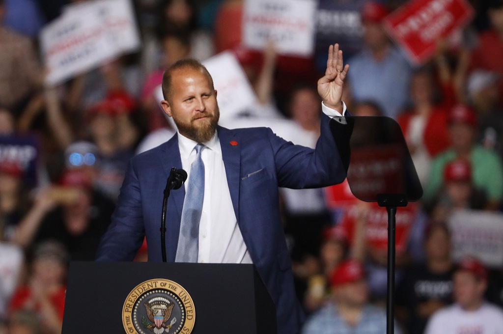 Manajer tim kampanye Donald Trump, Brad Parscale, dalam sebuah acara di Manchester, AS, 15 Agustus 2019. (Foto: AFP/Getty/SPENCER PLATT)