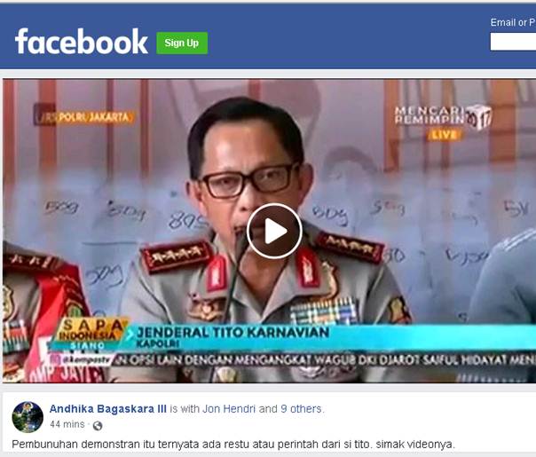 Pembunuhan Demonstran Perintah Kapolri? Ini Faktanya