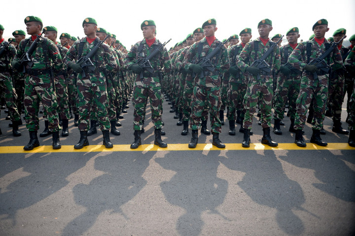 Apel Kesiapan Pasukan TNI Jelang Pelantikan Presiden dan Wapres