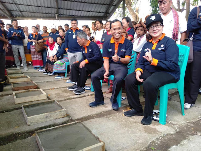 Menteri Kesehatan RI Nila F. Moeloek saat kunjungan di Malaka--Medcom.idSunnaholomi Halakrispen,