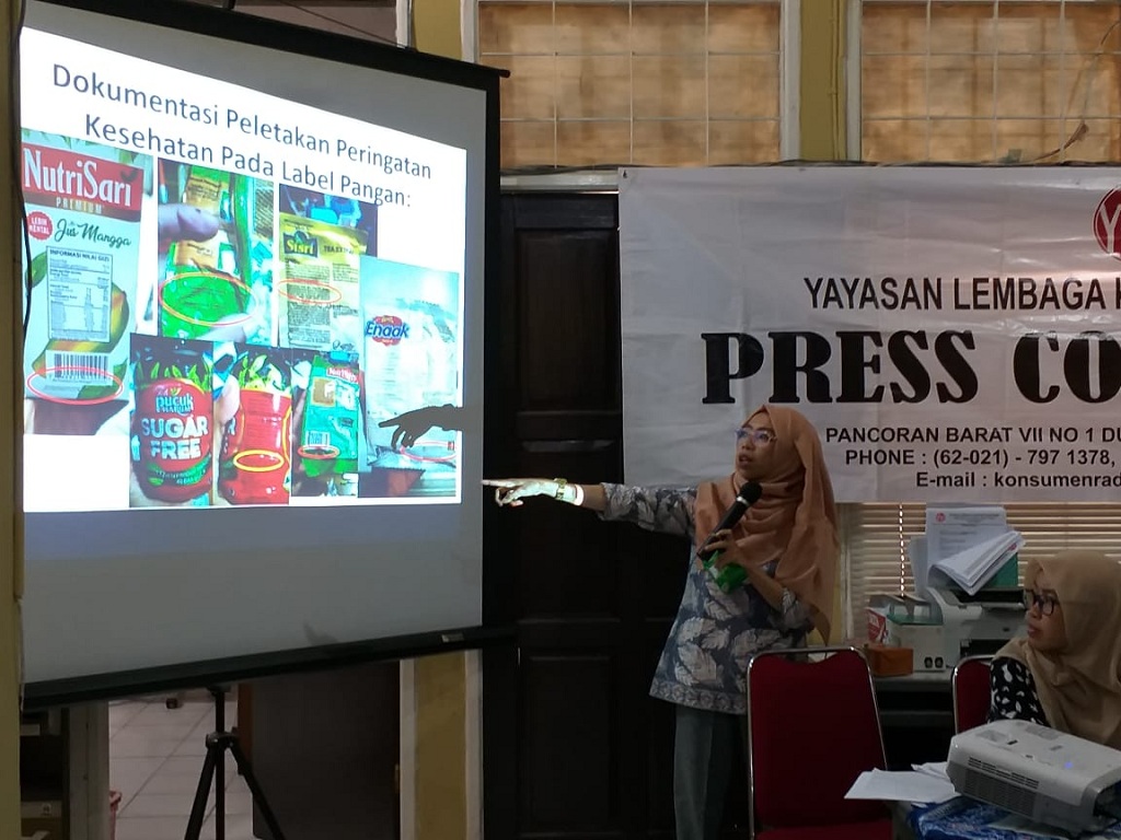 Hasil survei konsumen mengenai penandaan kandungan pemanis buatan pada label pangan yang dilakukan Yayasan Lembaga Konsumen Indonesia (YLKI). Foto: Medcom.id/Fachri Audhia Hafiez