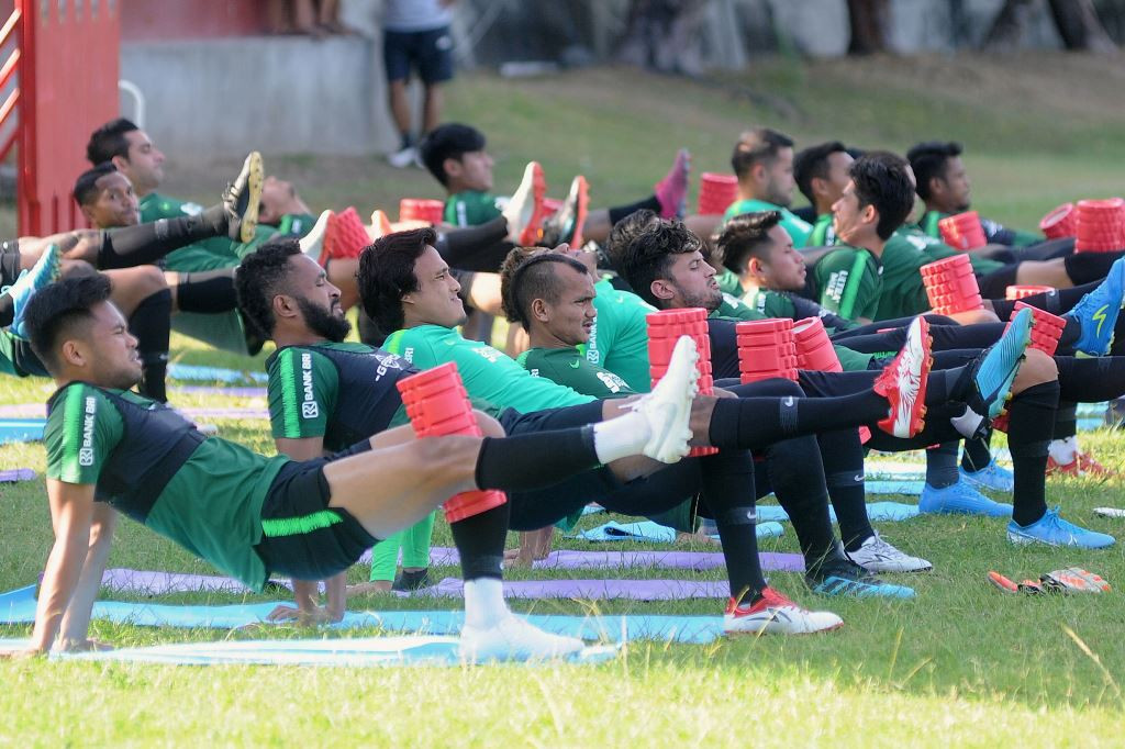 Timnas Indonesia sedang berlatih. (Foto: Antara/Fikri Yusuf)