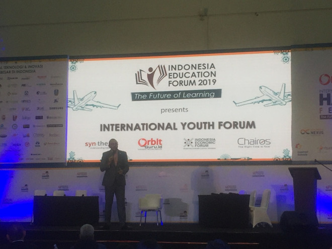 International Youth Forum dengan siswa SMA bagian dari kegiatan di Festival Habibie. Foto: Medcom.id/Intan Yunelia