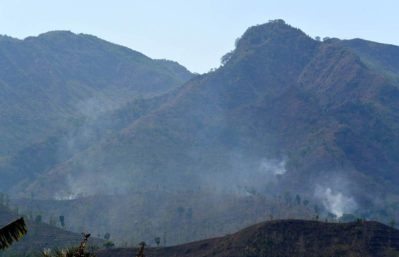Kebakaran lereng Gunug Argopuro. Foto: ANT/Seno