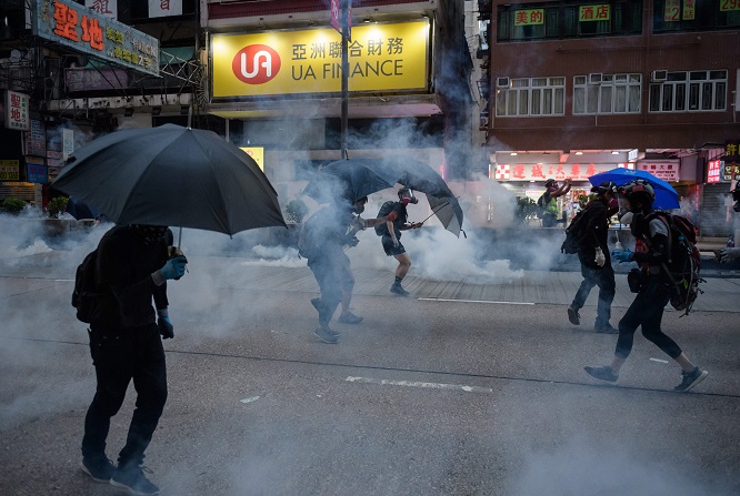 Protes di Hong Kong. (Foto: AFP).