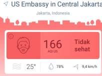 Warga Jakarta Berolahraga di Tengah Udara Buruk