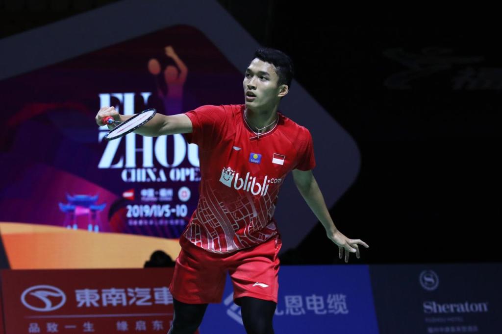 Aksi Jonatan Christie di China Open 2019 (Humas PBSI)