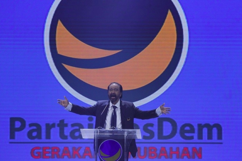 Surya Paloh said he was grateful to be trusted to return as chairman. Photo: Media Indonesia