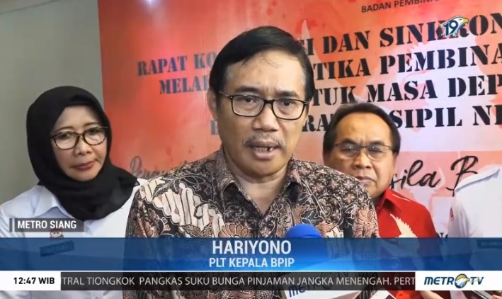 Plt Kepala BPIP Hariyono (Foto:Dok.Metro TV)