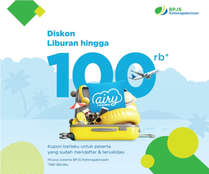 Diskon 25% Tiket Pesawat dan Hotel dari BP Jamsostek