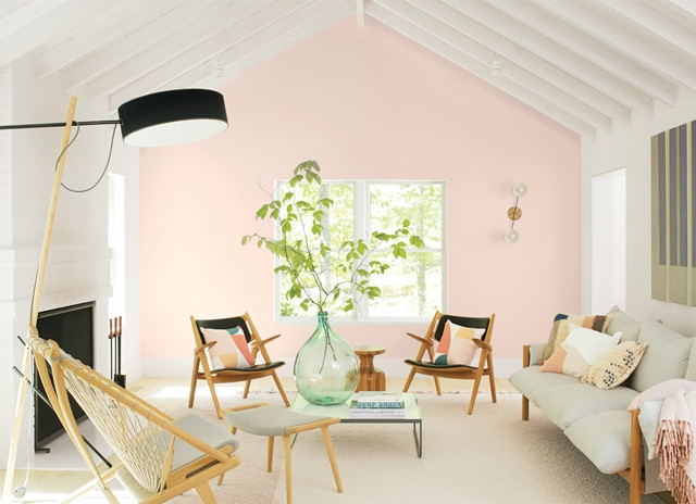 Berikut ini tren warna yang akan hits di tahun 2020. Termasuk warna warna pink yang lembut ini. (Foto: Dok. Benjamin Moore/BHG.com)