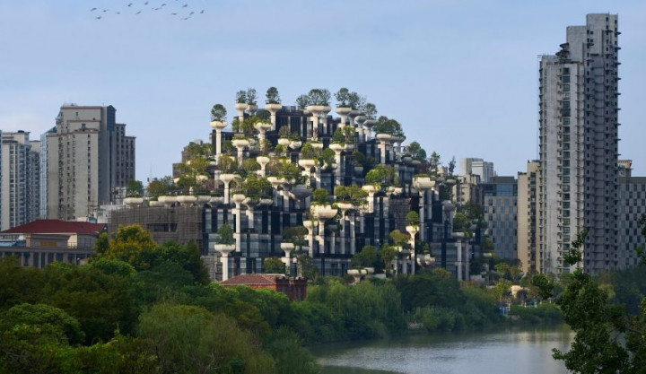 Bangunan di Shanghai Ditanami Seribu Pohon